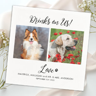 Drinks auf US-Haustier-Foto Moderne, stilvolle Hoc Serviette