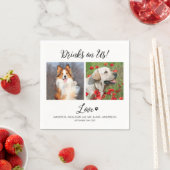 Drinks auf US-Haustier-Foto Moderne, stilvolle Hoc Serviette (Beispiel)