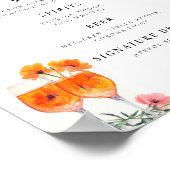 Drinks Bar Aperol Spritz Brautparty Tafelzeichen Poster (Ecke)