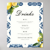 Drinks Bar Lemon Positano Hochzeitszeichen Poster (Vorne)