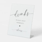 Drinks Bar Modernes Elegantes Brautparty Sockelschild (Vorderseite)