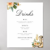 Drinks Bar Stiefel und Bubbly Brautparty-Zeichen Poster (Vorne)