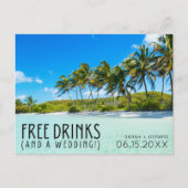 Drinks Beach Hochzeit Save the Date Ankündigungspostkarte (Vorderseite)