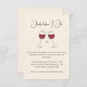 Drinks bevor ich Rotweine-Hochzeit-Probe mache Einladung (Vorne/Hinten)