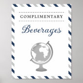 Drinks Getränke Beverages Navy Gray Travel Airplan Poster (Vorne)