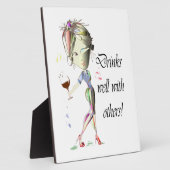 Drinks gut mit anderen, lustige Weinkunst Fotoplatte (Seite)