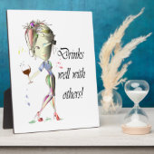 Drinks gut mit anderen, lustige Weinkunst Fotoplatte (Seite)