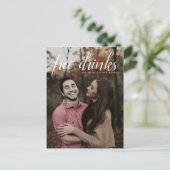 Drinks Hochzeitsfest Save the Date - Foto Ankündigungspostkarte (Stehend Vorderseite)