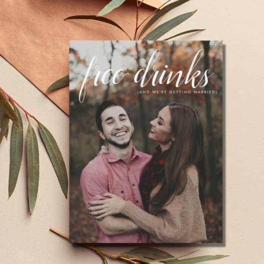 Drinks Hochzeitsfest Save the Date - Foto Ankündigungspostkarte