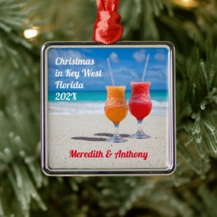 Drinks im Beach Vacation Memory Ornament Aus Metall