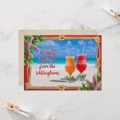 Drinks in den Sand Weihnachtskarten von Couple Karte (Vorderseite/Rückseite Beispiel)