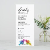 🌈 Drinks Karte Rainbow Lovebirds Collection (Stehend Vorderseite)