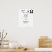 Drinks Menü Bride & Groom Bridal Wedding Poster (Küche)