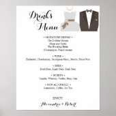 Drinks Menü Bride & Groom Bridal Wedding Poster (Vorne)
