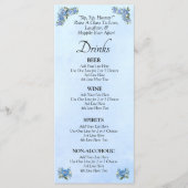 Drinks Menu Card - Blue Peony Wedding Set Menükarte (Vorderseite)