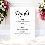 Drinks Menü Hochzeit Schwarz-weiß Poster<br><div class="desc">Drinks Bar Menu signieren Banner Poster in Schwarz und Weiß für Hochzeiten,  Probe Abendessen,  Brautparty,  Verlobung oder ähnliche Anlässe. Karo unten in unserer Shop-Kollektion für passende Artikel. Wenn Sie eine andere Form,  einen anderen Papierstil benötigen,  wählen Sie das gleiche aus,  und personalisieren Sie diese Vorlage.</div>
