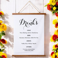 Drinks Menü Hochzeit Schwarz-weiß