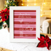 Drinks Menü Secret Santa Cabana rosa Streifen Prep Poster