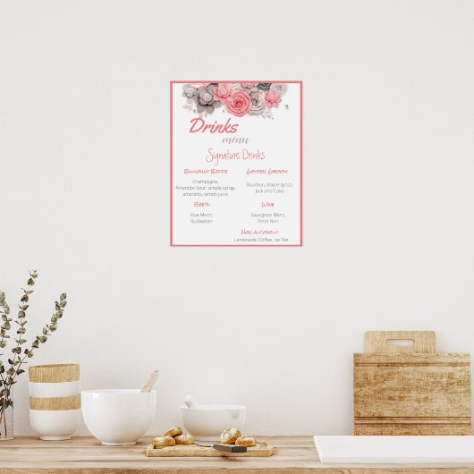 Drinks Menu Wedding Poster (Küche)