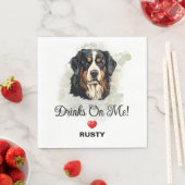 Drinks on Me Bernese Mountain Dog Serviette (Beispiel)