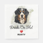 Drinks on Me Bernese Mountain Dog Serviette (Vorderseite)