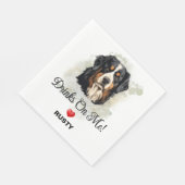 Drinks on Me Bernese Mountain Dog Serviette (Ecke)