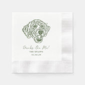 Drinks On Me Custom Dog Drawn Wedding Serviette (Vorderseite)