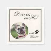 Drinks on Me Custom Pet Photo Old Money Wedding  Serviette (Vorderseite)