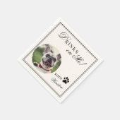 Drinks on Me Custom Pet Photo Old Money Wedding  Serviette (Ecke)