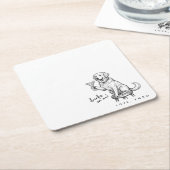 Drinks On Me Cute Dog Coaster Rechteckiger Pappuntersetzer (angewinkelt)