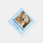 Drinks on Me Cute Fun Photo Modern Dog Wedding Serviette (Ecke)