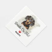 Drinks on Me Dachshund Wedding Serviette (Ecke)