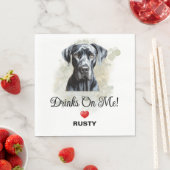 Drinks on Me Great Dane Wedding Serviette (Beispiel)