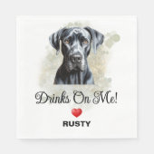 Drinks on Me Great Dane Wedding Serviette (Vorderseite)