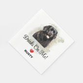 Drinks on Me Newfoundland Dog Photo Serviette (Ecke)
