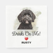 Drinks on Me Portuguese Waterdog Wedding Serviette (Vorderseite)