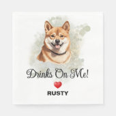 Drinks on Me Shiba Inu Wedding Serviette (Vorderseite)