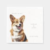 Drinks on Me Welsh Corgi Pet Wedding  Serviette (Vorderseite)