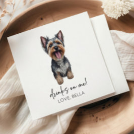 Drinks On Me! Yorkshire Terrier Yorkie Dog Wedding Serviette