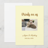 Drinks on us open bar pet photo wedding couple dat einladung (Vorne/Hinten)