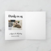 Drinks on us open bar pet photo wedding couple dat karte (Innenseite)