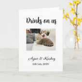 Drinks on us open bar pet photo wedding couple dat karte (Gelbe Blume)