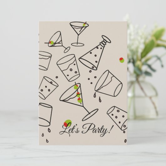 Drinks Party Invitation Einladung (Stehend Vorderseite)