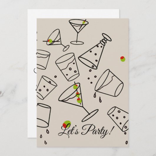 Drinks Party Invitation Einladung (Vorne/Hinten)