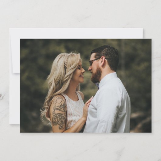 Drinks Schwarz-weißes Foto Hochzeit Save The Date (Rückseite)