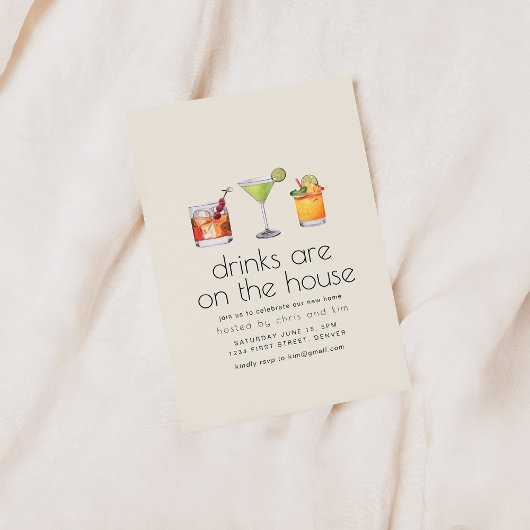 Drinks sind auf dem House Housewarming Party Einla Einladung
