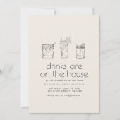 Drinks sind auf dem House Housewarming Party Einla Einladung (Vorderseite)