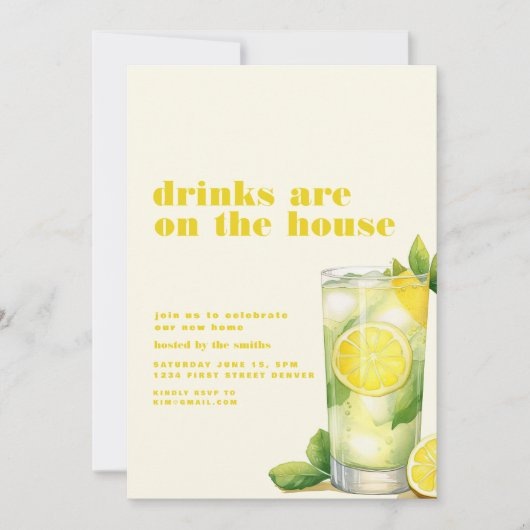 Drinks sind auf dem House Summer Party Invite Einladung (Vorderseite)