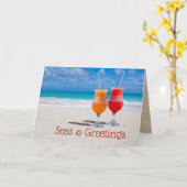 Drinks Strand Weihnachtssaison n Grüße geklappt Karte (Gelbe Blume)