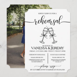 Drinks und Bows Probe Abendessen Einladung